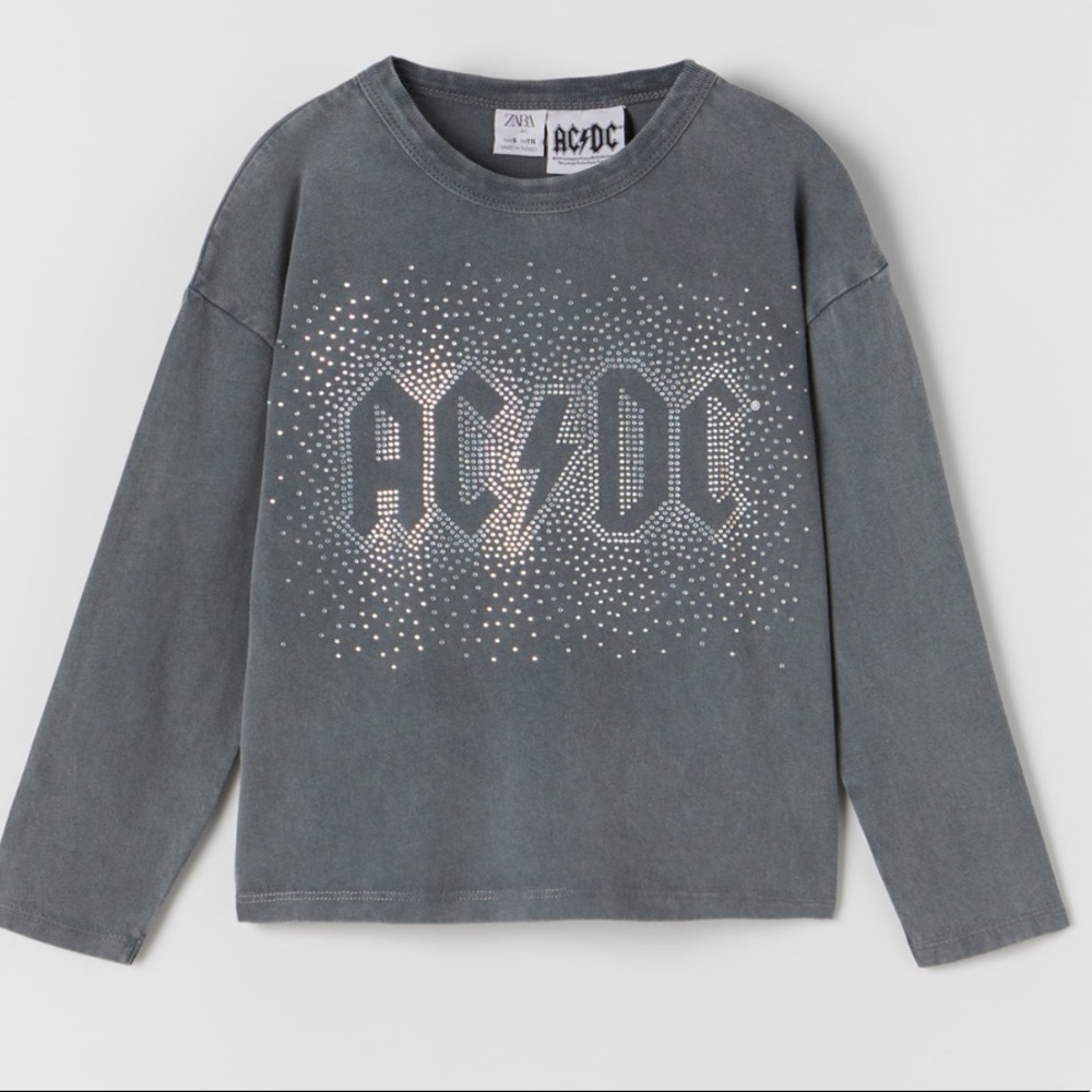 Zara AC/DC acid wash T-shirt
